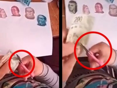 Viral: Recorta billetes para hacer la tarea de los Héroes Mexicanos