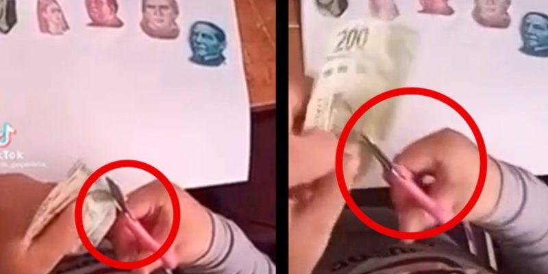 Viral: Recorta billetes para hacer la tarea de los Héroes Mexicanos